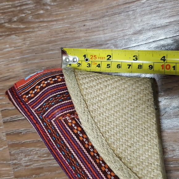 (6.5W) Toms Classic Canvas Peep Toe Wedge Colorful Bohemian Vacation Beach - Picture 5 of 12